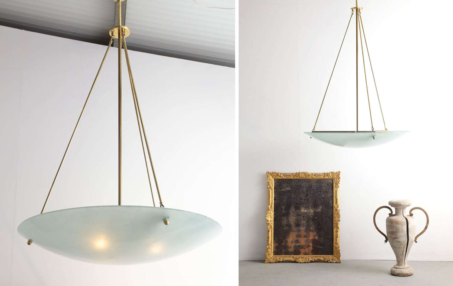 20th century French grande suspension ceiling light