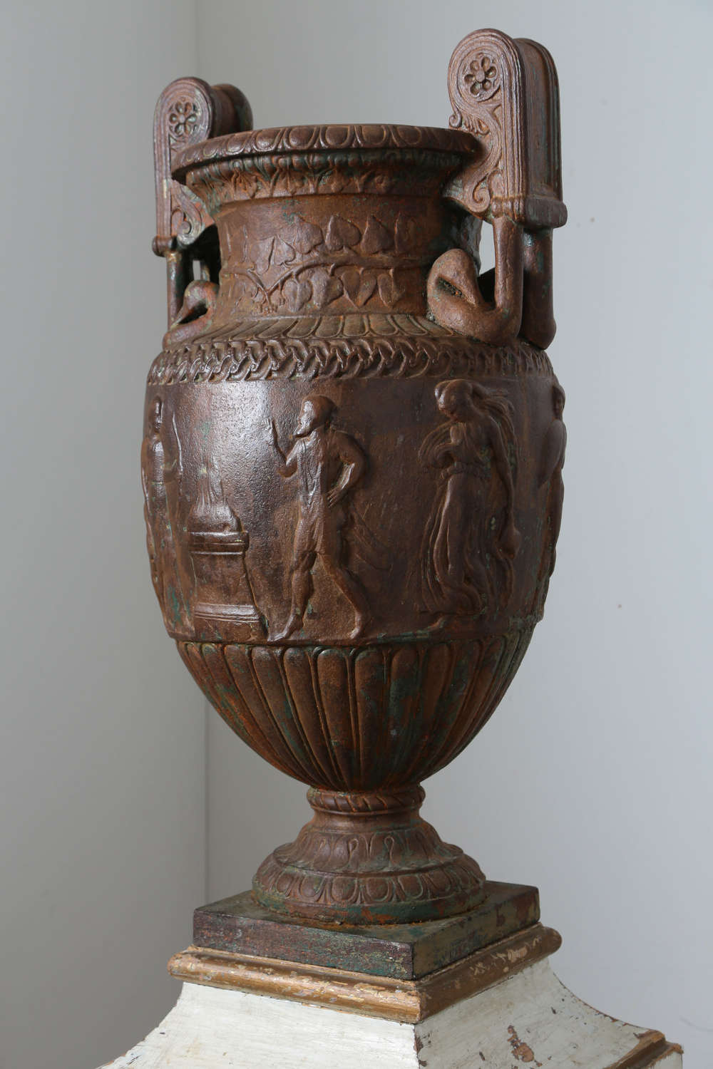 19th century French cast iron urn