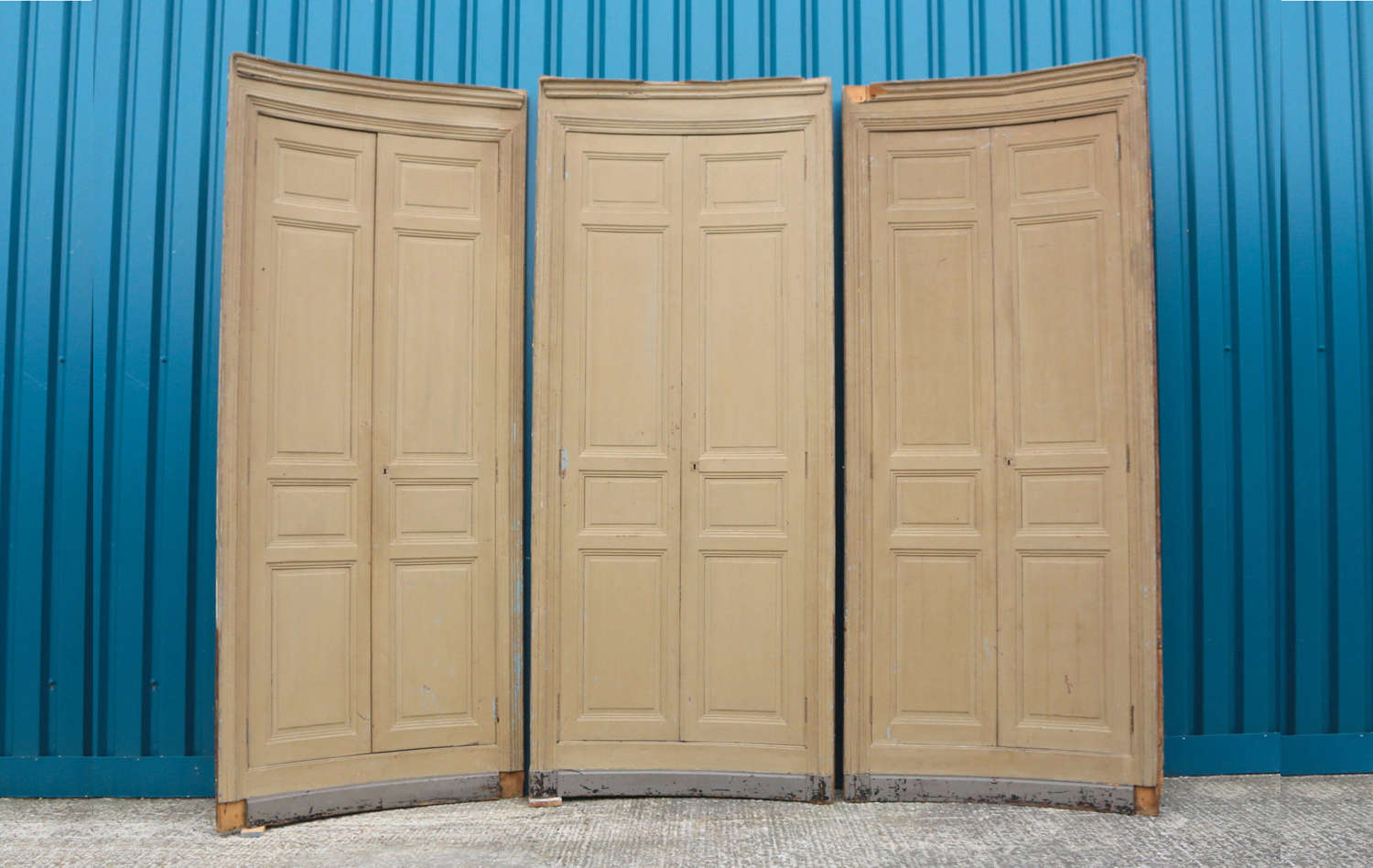 Set of 3 curved 19th century French curved doors