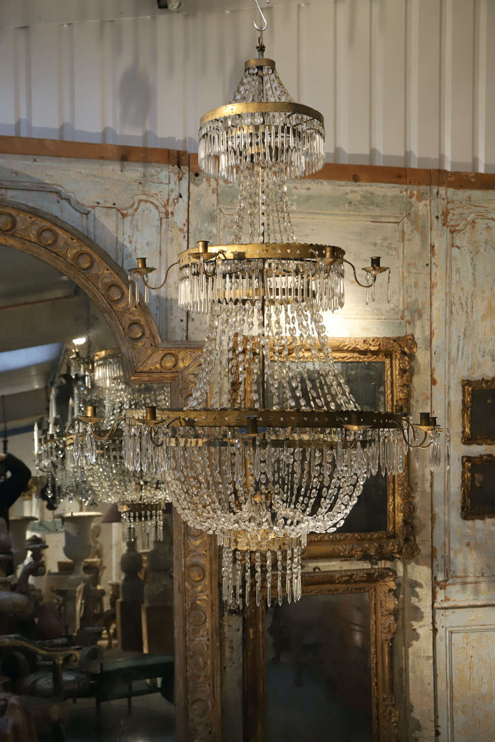 18th century Italian crystal 3 Tier  glass chandelier