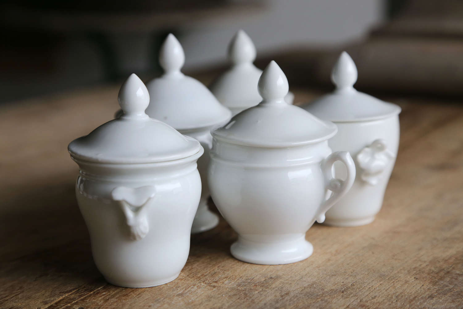 Set of 6 French Porcelain Table Condiment Servers
