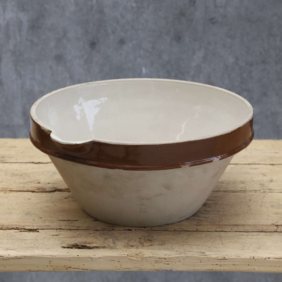 Antique French Glazed Mixing Bowl
