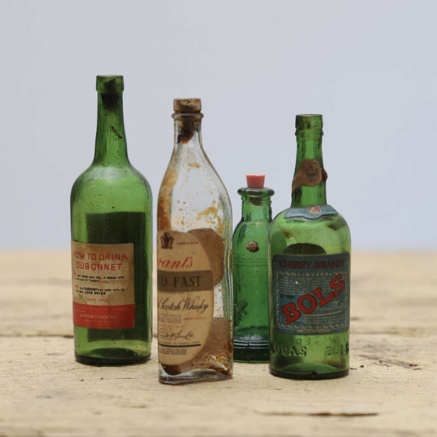 Set of 4 Miniature Liqueur Bottles